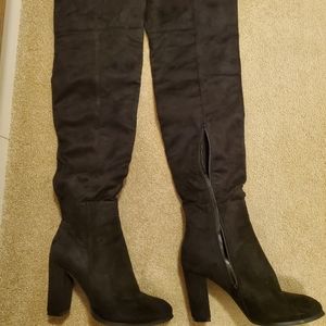 Daisy Street Black Heel Over the Knee Boots Sz 9.5-10